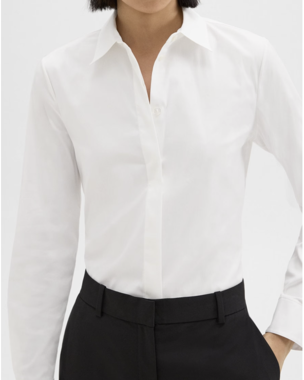 Camisa entallada Good Cotton de Theory | Moda premium Girona