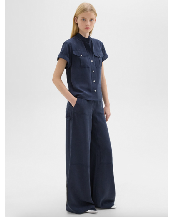 Wide-Leg Carpenter Pant in Fluid Twill