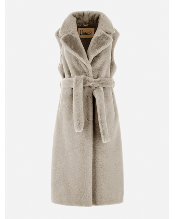 ECO FUR SLEEVELESS COAT