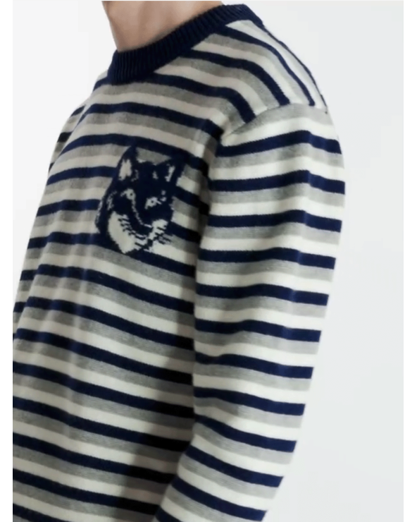 FOX HEAD INTARSIA STRIPED PULL