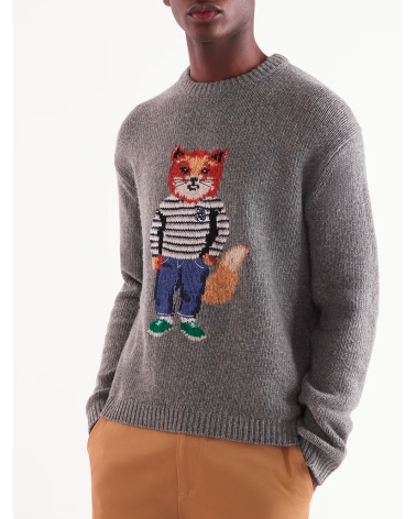 DRESSED FOX INTARSIA PULL