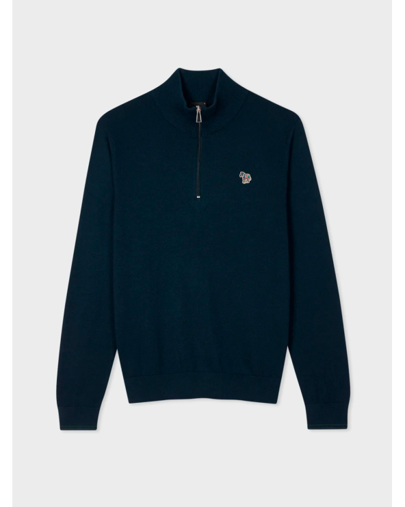 1/2 ZIP COTTON/WOOL SWEATER
