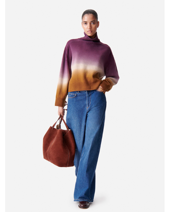 Cropped merino wool sweater