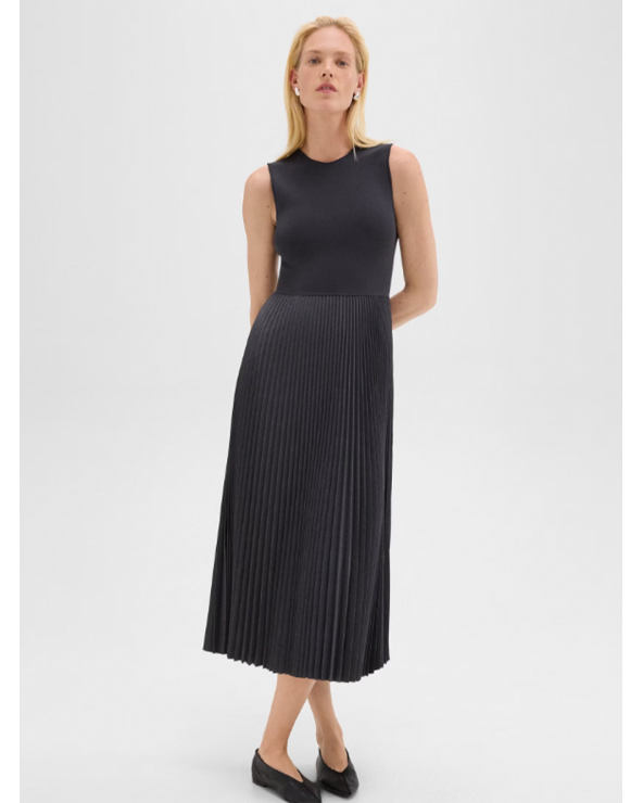 CREW SL PLEATED DRESS