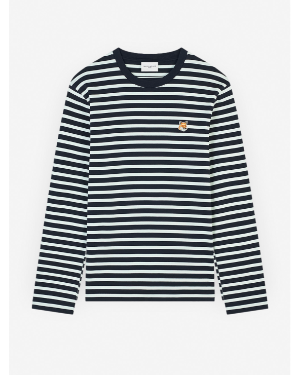 Camiseta rayas hombre blancas y azul marino Maison Kitsuné