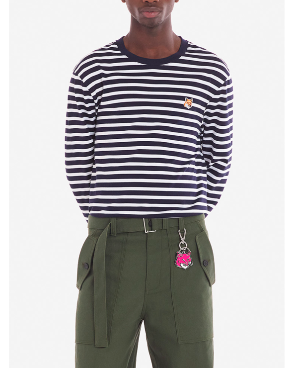 Camiseta rayas hombre blancas y azul marino Maison Kitsuné