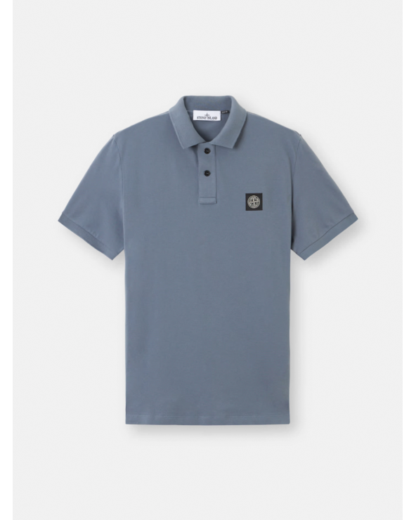 Stretch Piqué Polo with Stone Island Logo