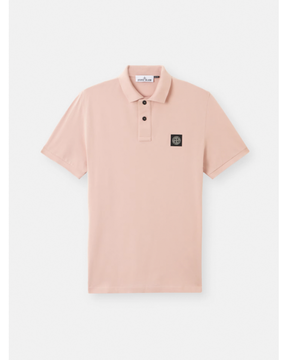Stretch Piqué Polo with Stone Island Logo