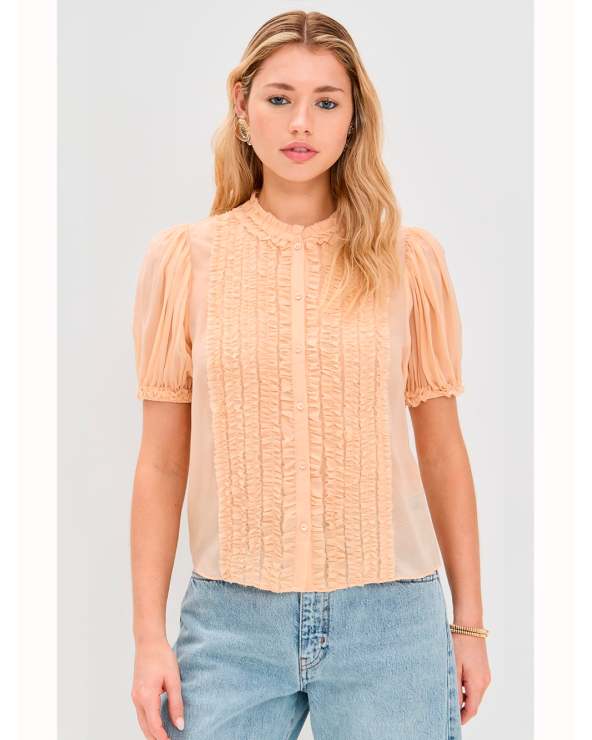 Blusa Adira transparente de seda | Ulla Johnson Girona Platja d'Aro
