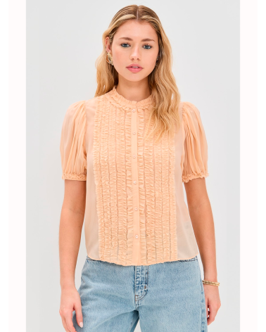 Blusa Adira transparente de seda | Ulla Johnson Girona Platja d'Aro