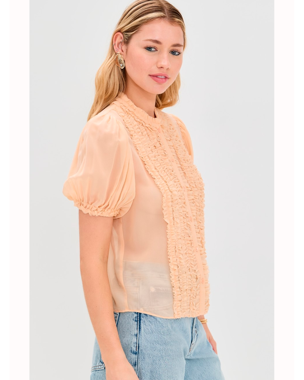 Blusa Adira transparente de seda | Ulla Johnson Girona Platja d'Aro
