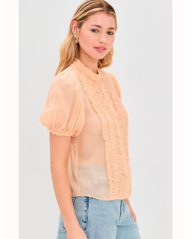 Blusa Adira transparente de seda | Ulla Johnson Girona Platja d'Aro