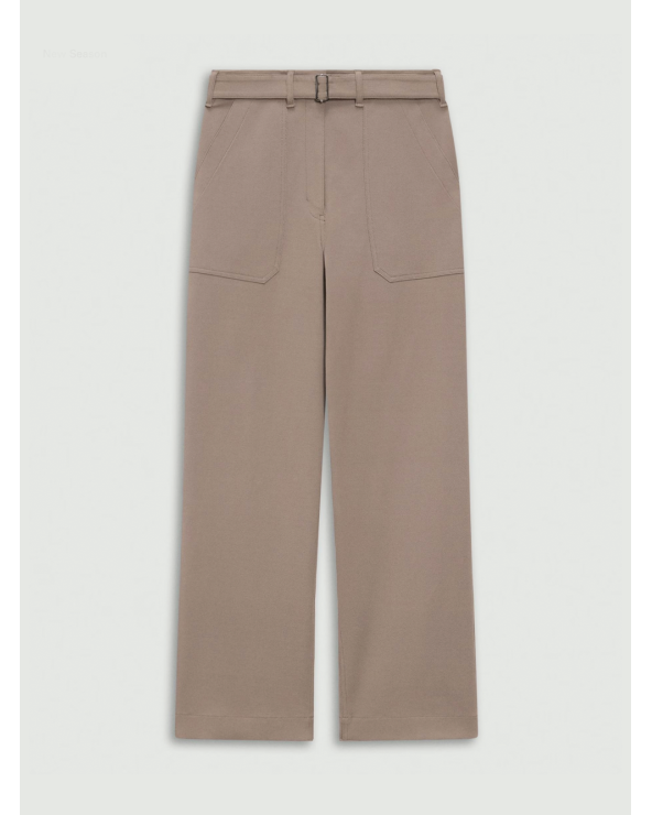 High-waisted twill belted trousers | Theory Girona