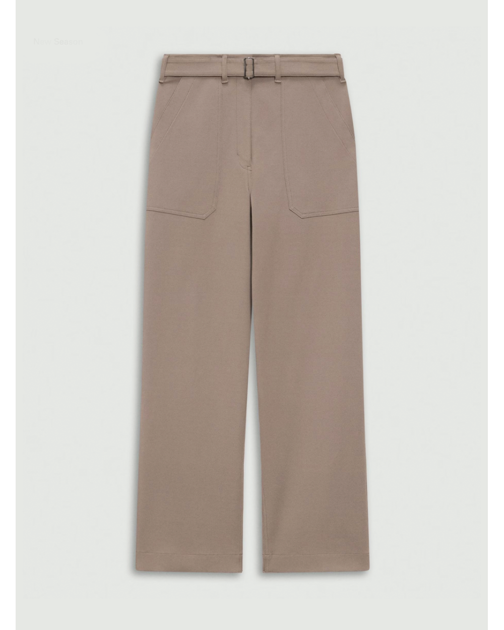 High-waisted twill belted trousers | Theory Girona