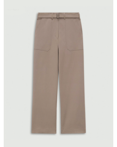 High-waisted twill belted trousers | Theory Girona