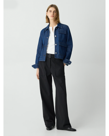 High-waisted twill belted trousers | Theory Girona