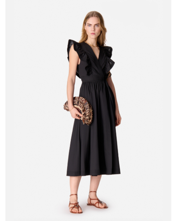 Cotton lyocell black dress | Vanessa Bruno Platja d'Aro