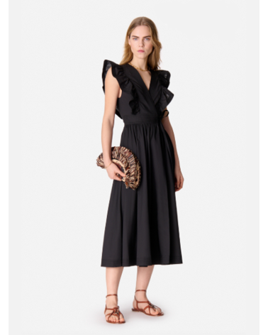 Cotton lyocell black dress | Vanessa Bruno Platja d'Aro