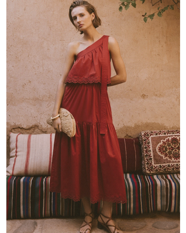 Asymmetrical red Maxi Dress | Vanessa Bruno Girona