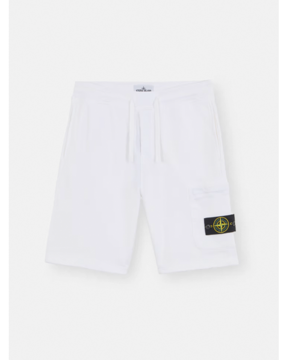 Black White Bermuda Cargo Stone Island Exclusive Girona Store