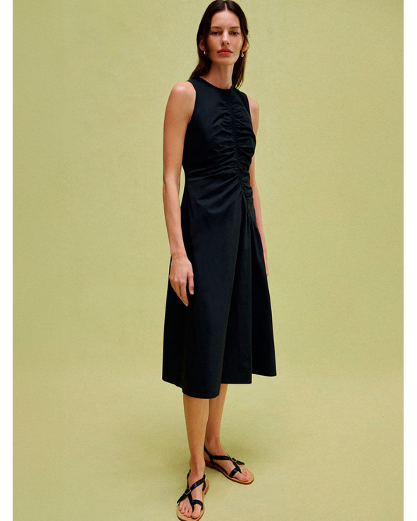 ASYM RCHD TANK DRESS SOFT L