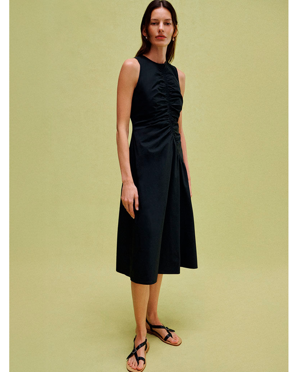 ASYM RCHD TANK DRESS SOFT L