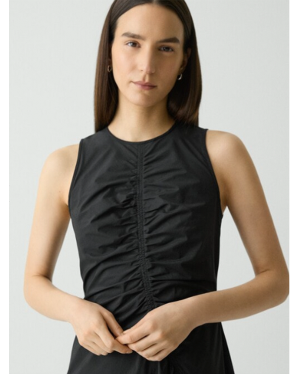 ASYM RCHD TANK DRESS SOFT L
