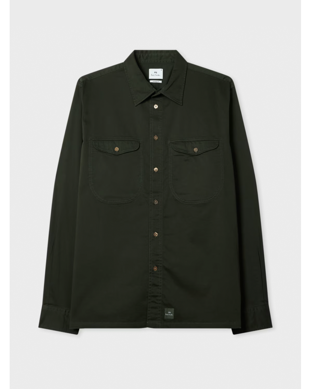 Official Paul Smith Store in Girona | Men Dark green fit garment shirt