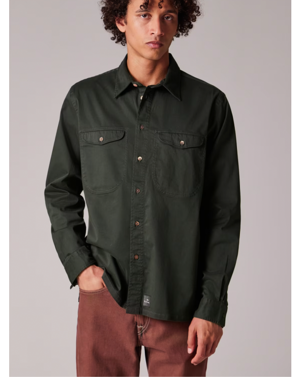 Official Paul Smith Store in Girona | Men Dark green fit garment shirt