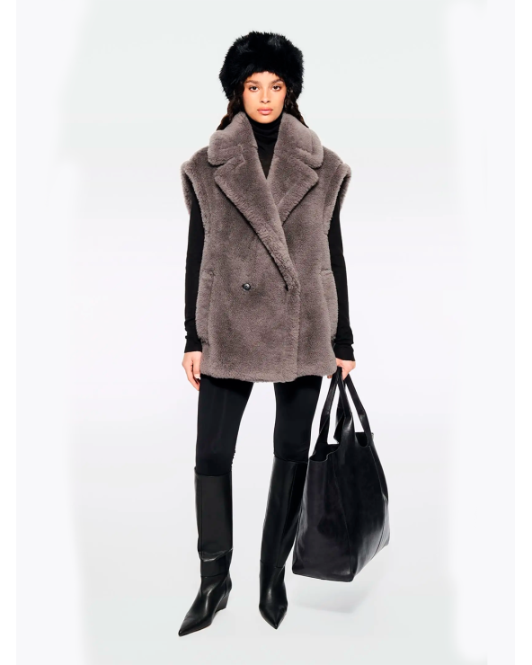 Eco fur grey vest | Stand Studio Platja d'Aro
