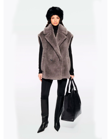 Eco fur grey vest | Stand Studio Platja d'Aro