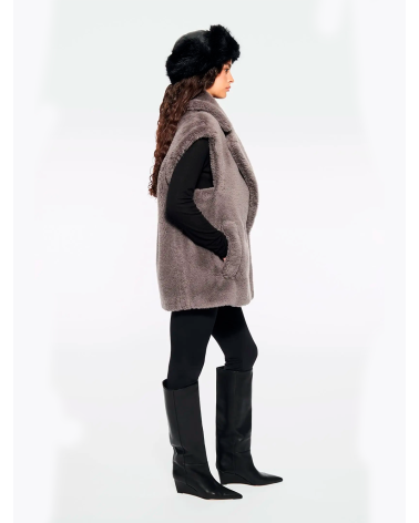 Eco fur grey vest | Stand Studio Platja d'Aro