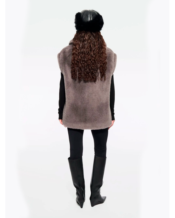 Eco fur grey vest | Stand Studio Platja d'Aro