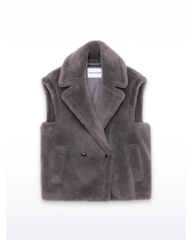 Eco fur grey vest | Stand Studio Platja d'Aro