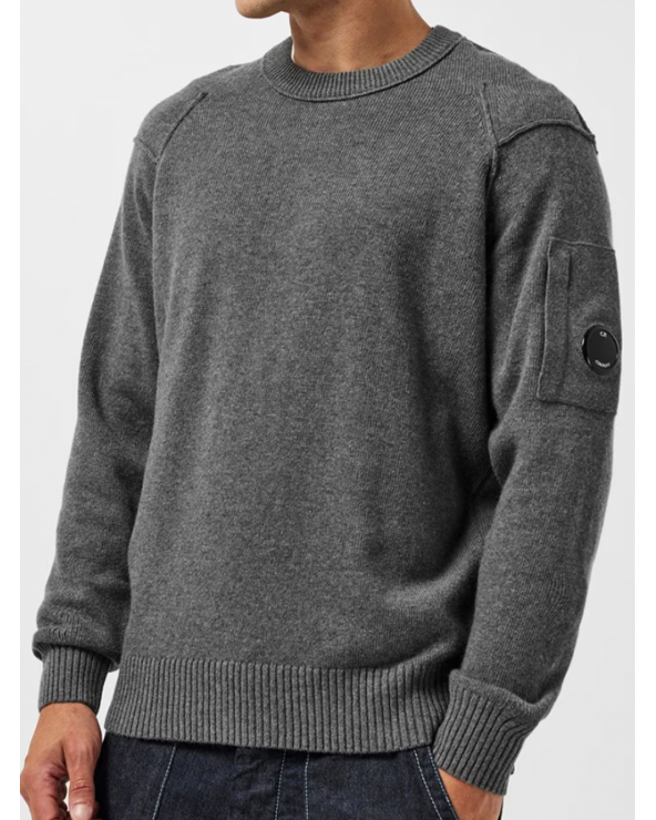 C.P. Company Gunmetal Stretch Cotton Sweater for Men | Official