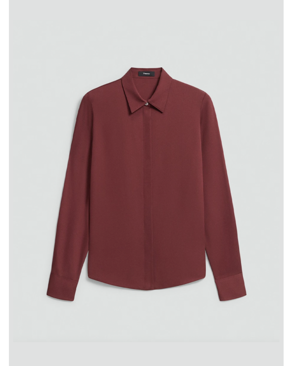 Theory Silk Georgette Fitted Shirt | Luxury Fashion Girona