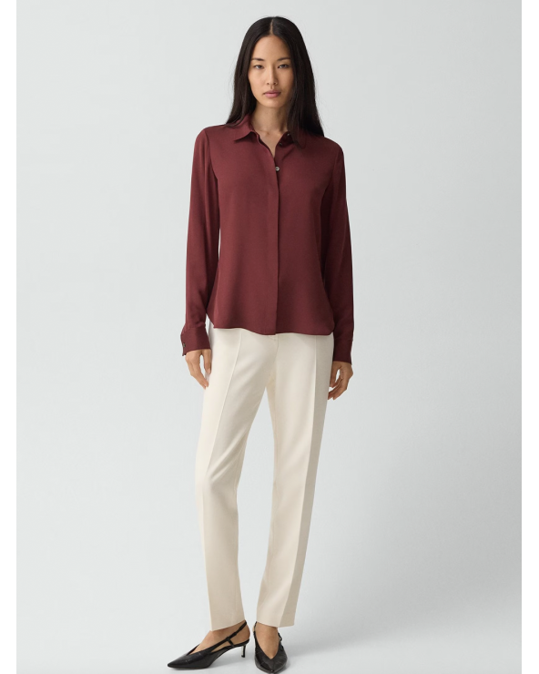 Theory Silk Georgette Fitted Shirt | Luxury Fashion Girona