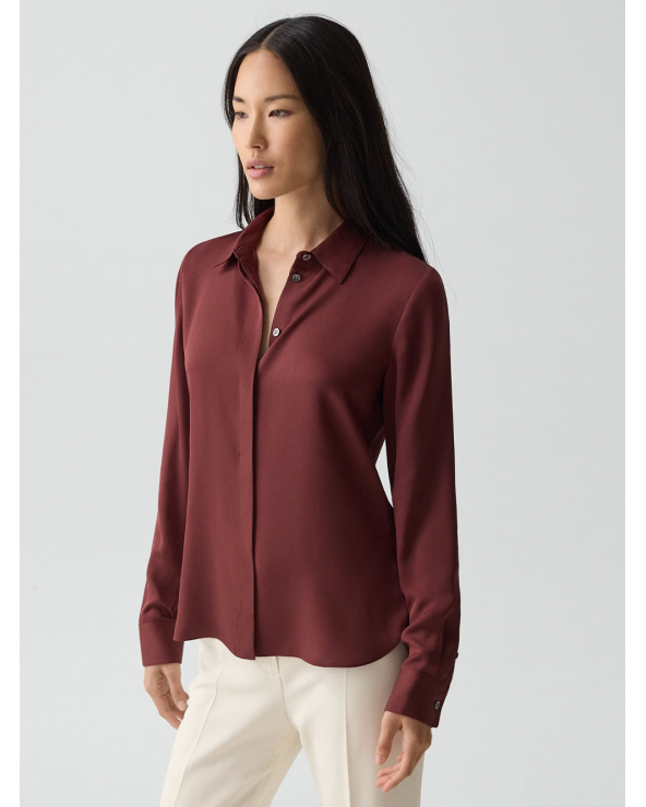 Theory Silk Georgette Fitted Shirt | Luxury Fashion Girona
