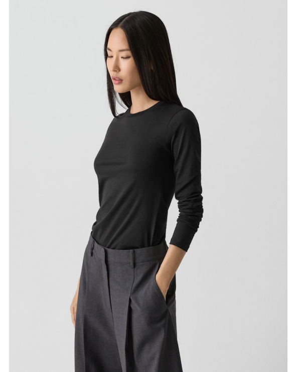 Theory Organic Pima Cotton Long-Sleeve Tee | Premium Fashion Girona