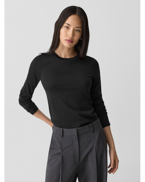 Theory Organic Pima Cotton Long-Sleeve Tee | Premium Fashion Girona