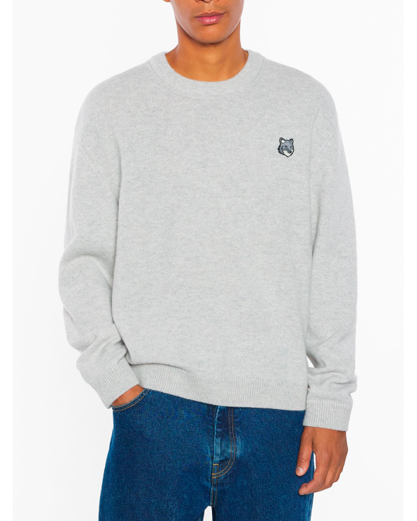 Maison Kitsuné Grey Fox Head Jumper – Lambswool Men Girona