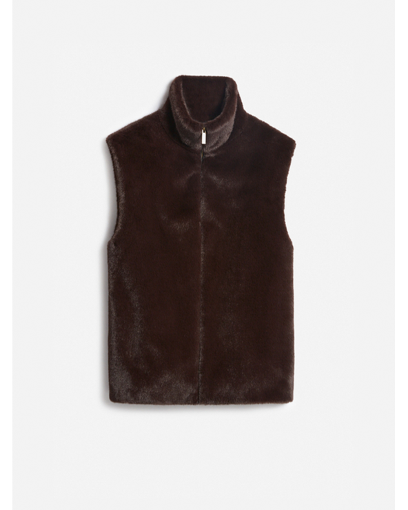 Faux Fur Vest Brown | Vanessa Bruno Girona Platja d'Aro