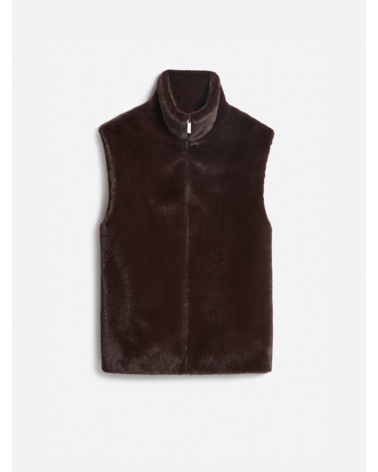 Faux Fur Vest Brown | Vanessa Bruno Girona Platja d'Aro