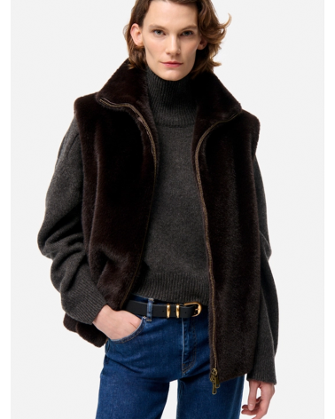 Faux Fur Vest Brown | Vanessa Bruno Girona Platja d'Aro