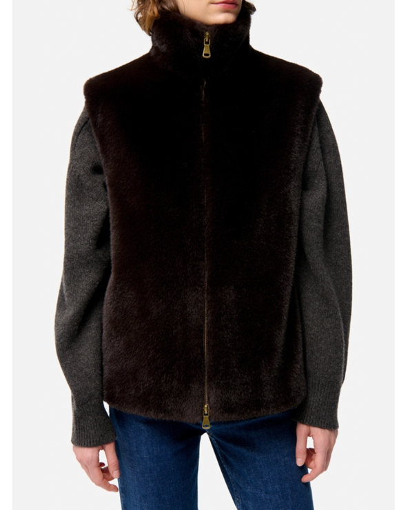 Faux Fur Vest Brown | Vanessa Bruno Girona Platja d'Aro