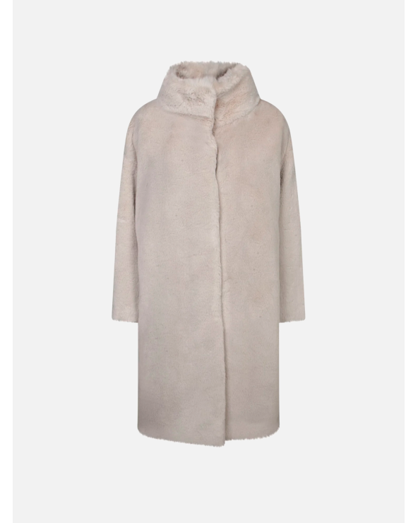 Herno Brown Faux Fur High-Neck Coat | Timeless Italian Elegance