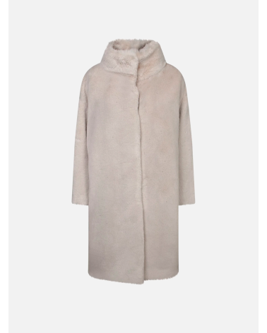 Herno Brown Faux Fur High-Neck Coat | Timeless Italian Elegance