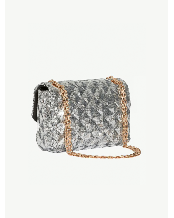 Bolso Moon Medio de lentejuelas plateadas Vanessa Bruno | Bolso de fiesta