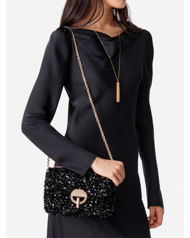 Bolso Moon Medio de lentejuelas plateadas Vanessa Bruno | Bolso de fiesta