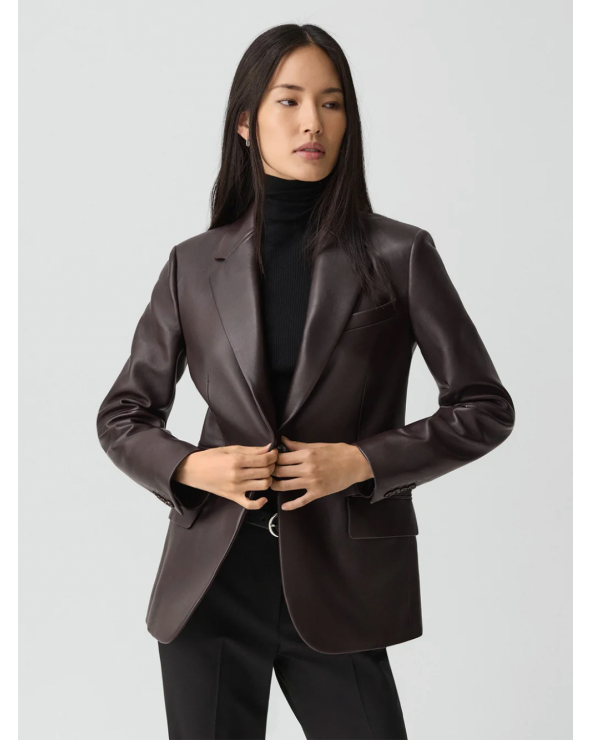 Theory Lamb Leather Blazer | Luxury Leather Jacket